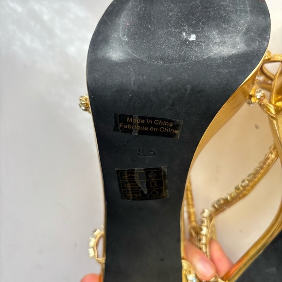 JEFFREY CAMPBELL, Nuite Embellished Slingback Platform Sandal, Sz 8.5 - Picture 11 of 12